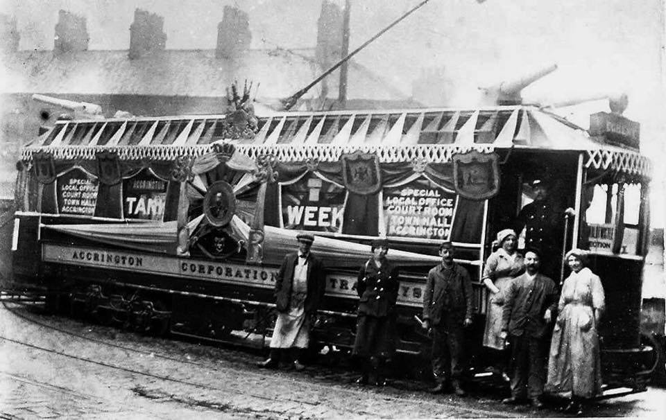 Accrington women work on the trams, 1918